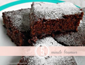 5 Minute Brownies- whip these together from scratch in 5 minutes flat! #brownies #chocolate from Jellibeanjournals.com