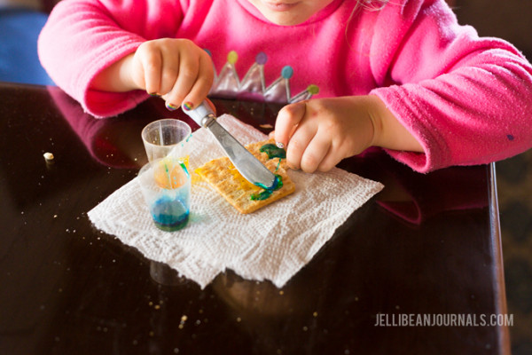 Soda cracker painting activity | Jellibeanjournals.com